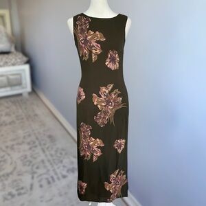 Vintage 90s Sleevless High Neck Maxi Dress Petite Sophisticate